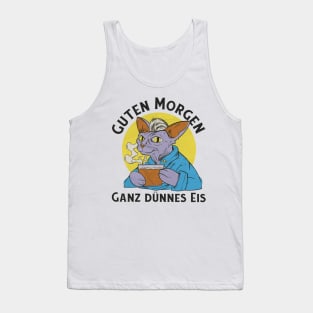 Cat drinking coffee quote Tank Top